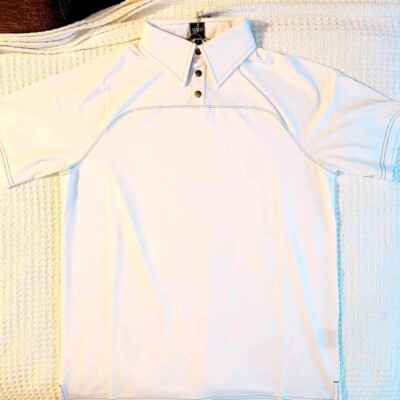 Mens Raglan Polo QED Style Sz S White PO# 11 NWT 
