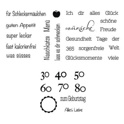 Stempel Glückwünsche, Jubiläums-Zahlen, Texte Clear Stamps Silikon Rayher