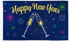 Happy New Year Flag 3x5ft NYE Party House Flag New Year Cheers Flag