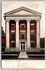 Kewaunee Illinois UDB Postcard Masonic Temple 