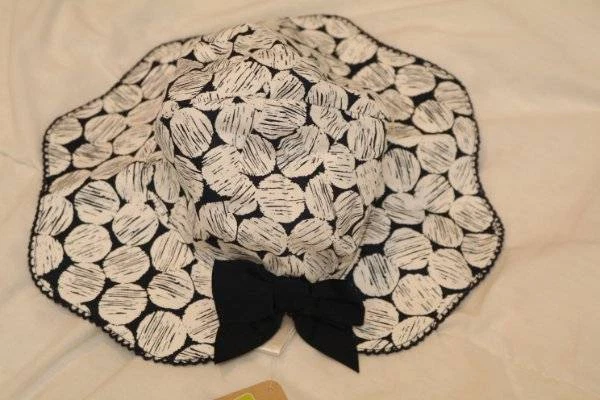 Девочек шляпа шляпа шляпа шляпа ведро сумасшедший 8 темно-синий точек 2T 3T новый с Ярлыками новый гребешок бант - Изображение 4 из 4