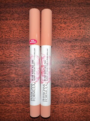 (2) Physicians Formula Rose Kiss All Day Glossy Lip Color, Sweet Nothings~New