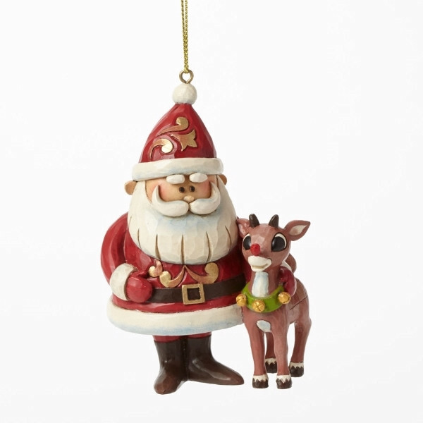 Enesco Santa and Rudolph 50th Ann Orn #4041650