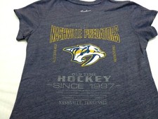 Nashville Predators Heather Blue  T Shirt Old Time Hockey Women's  Medium