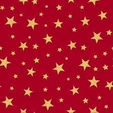 Fabric Stars Patriotic Gold Metallic USA on Red 3 Wishes Cotton 1/4 yard 16643
