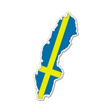 SUECIA MAPA SILUETA BANDERA VINILO COCHE FURGONETA IPAD PORTATIL PEGATINA