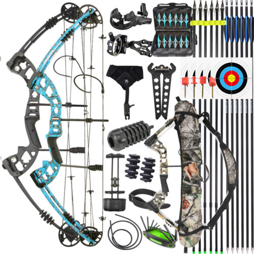 Archery Compound Bow30-55lbs Fishing Hunting Arrows Adjustable Target RH LH - Picture 8 of 27