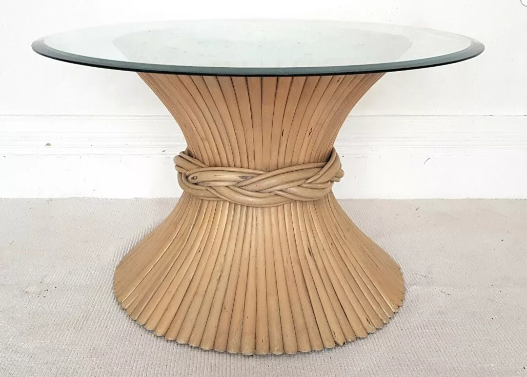 Mcm glass coffee on sale table