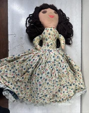 VINTAGE TOPSY TURVY FOLK ART RAG DOLL 19”