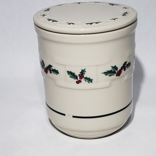 Longaberger Holly Woven Traditions Mug 12 oz Coaster Warming Lid Discontinued - Picture 2 of 11