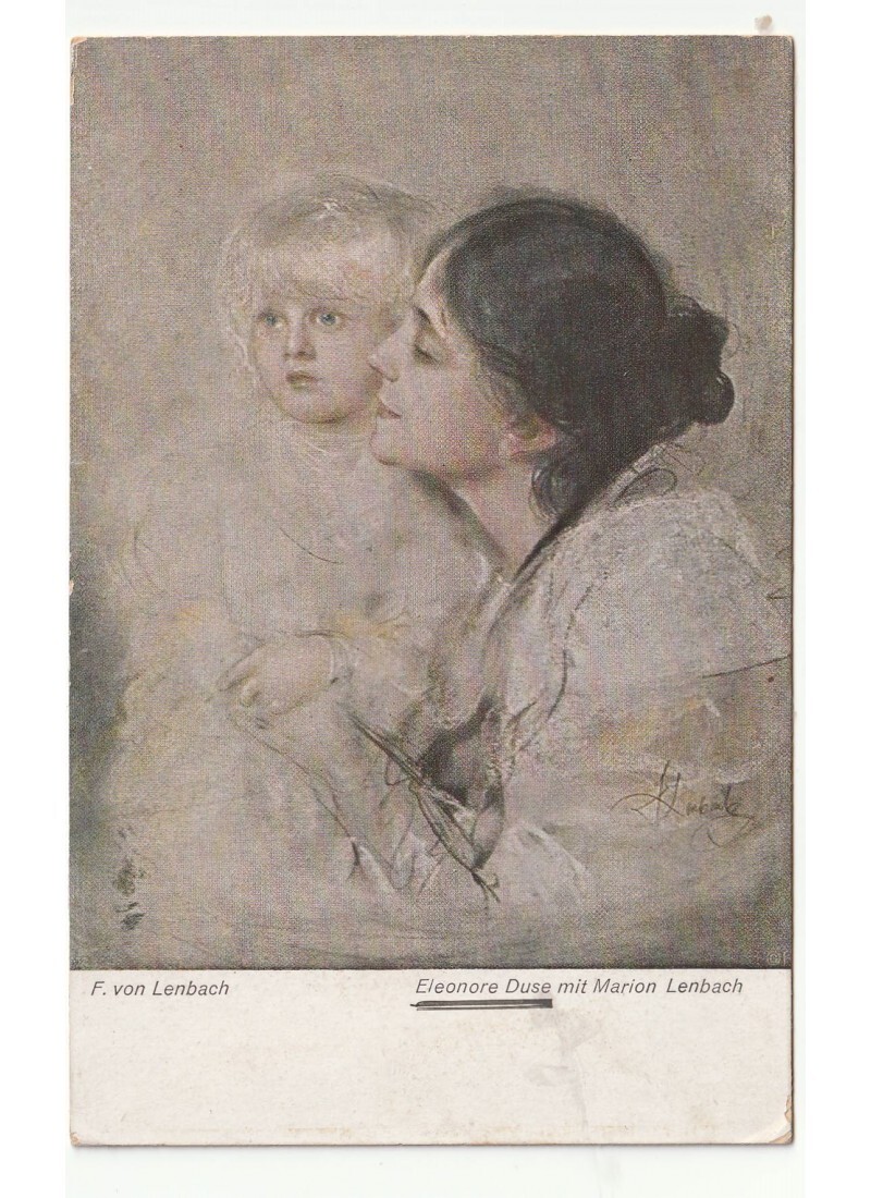 1919 Art En Carte Postale F. Von Lenbach Eleonora Duse Avec Marion