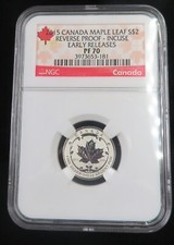 2015 Maple Leaf $2 Reverse Proof Incuse Early Releases PF 70 1/10th oz silver