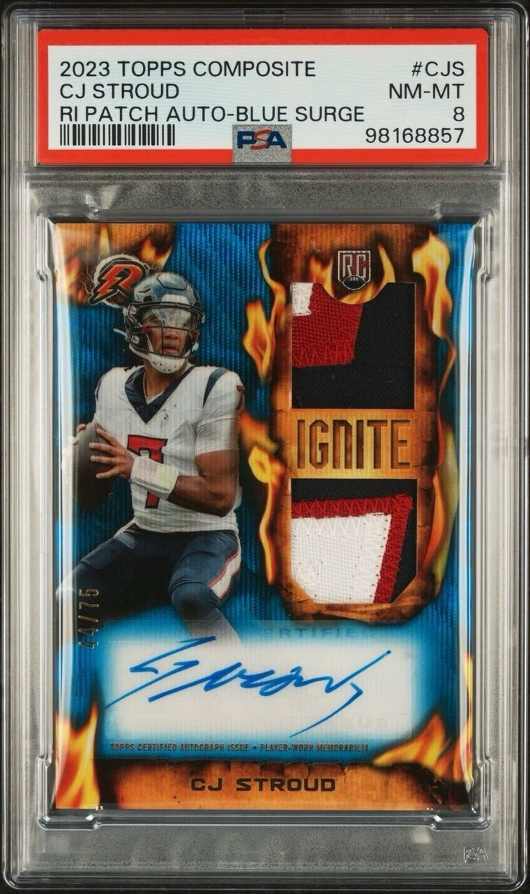 CJ Stroud Topps Composite Resurgence Ignite Patch Autographs #CJS Blue Surge
