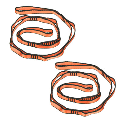 2Pcs Daisy Chain Straps Strong Climbing Strap Adjustable with 8 Loops Orange