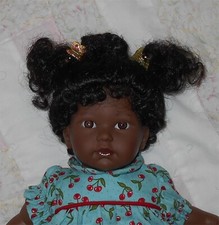 Global STEPHANIE Doll Wig SIZE 9/10 DARK BROWN Afro Wig 2 Little Ponytails NWT