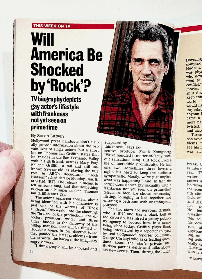 1990 January 6 TV Guide Magazine Atlanta Edition Rock Hudson Kate Linder Zorro Foto 3 de 4