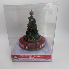 Mr Christmas Animated Musical Tree Plays Deck The Halls Wind Up Rotating Train
