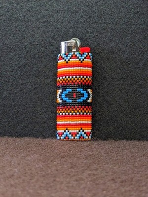 1235 Delica Seed Bead Bic Lighter Sleeve Hardened Sides, Durable, Leather Bottom