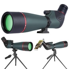 Spotting Scope 20-60x80 BAK4 Waterproof HD with Tripod & Smartphone Holder