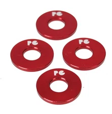 Porkchop BMX ALUMINUM Bicycle Axle Washers for 3/8" axles - RED (SET OF 4)