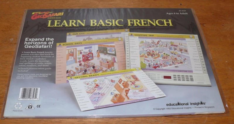 Complete Electronic GeoSafari Lesson Game Set EI-8727 Learn Basic French