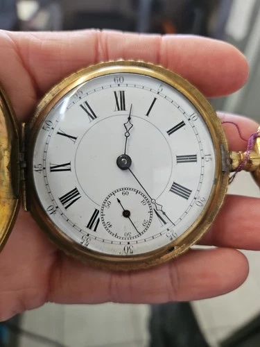 antique American Waltham hunter case pocket watch As Is