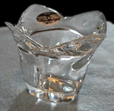 Vintage Toscany Tulip Design 24% Lead Crystal Votive Candle Holder Made In USA