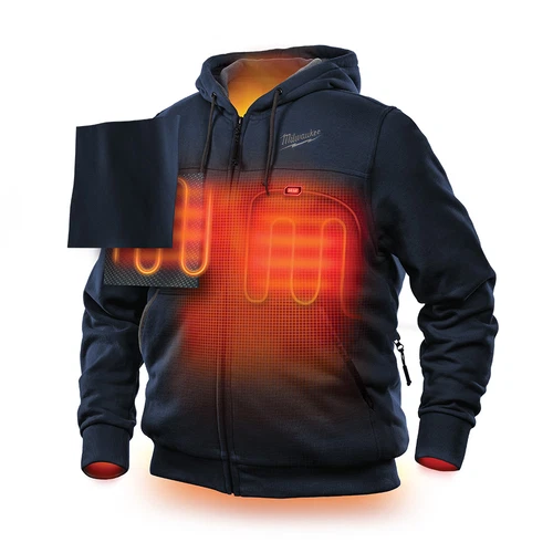 302BL-L Milwaukee Heated Hoodie Men's in Navy Blue size Large - product listing photo