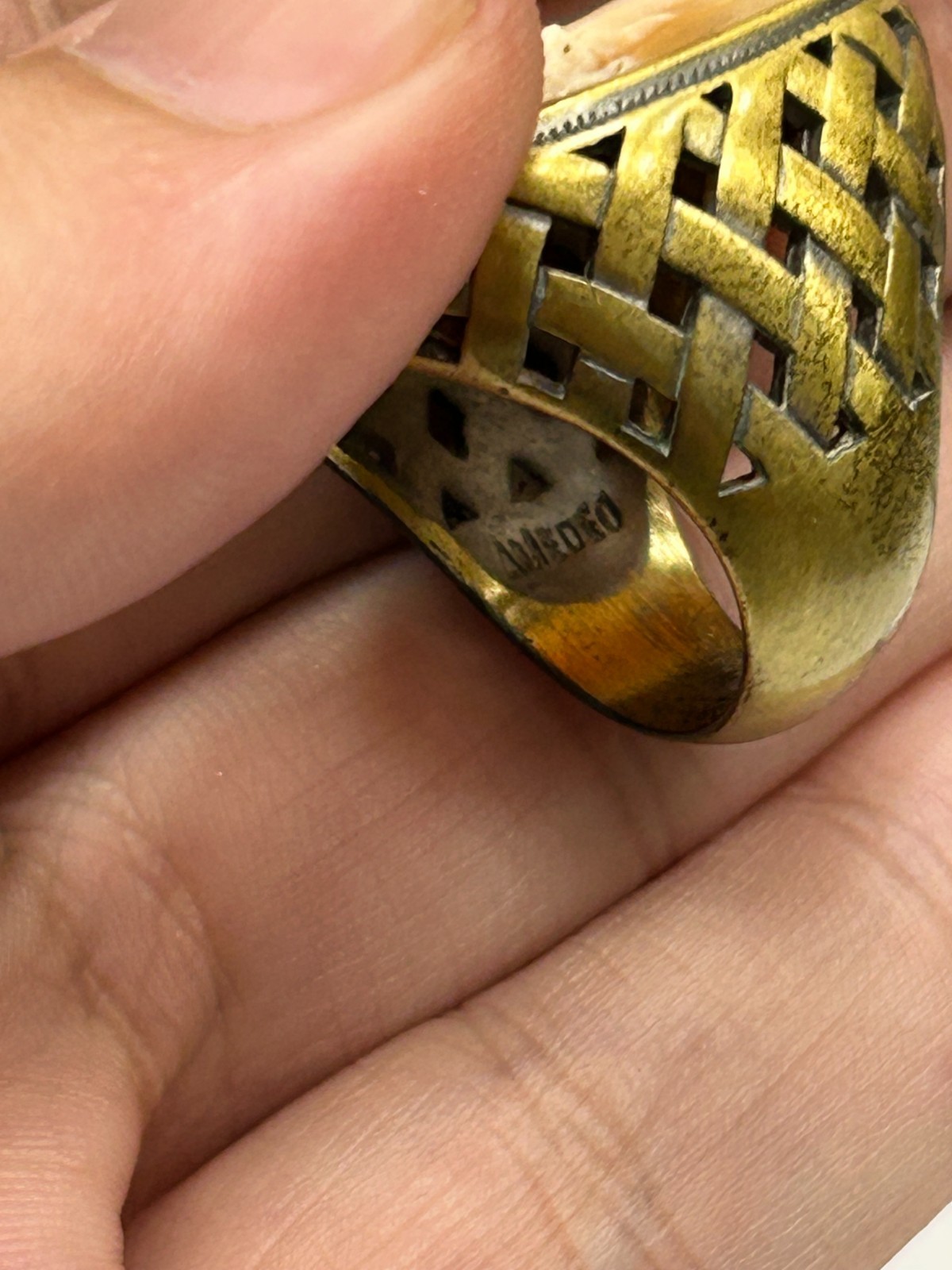 Statement Signed Large Amedeo Cameo Ring Size 7.5 - image 9