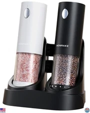 Automatic Electric Salt & Pepper Grinder Set with LED Light & Adjustable
