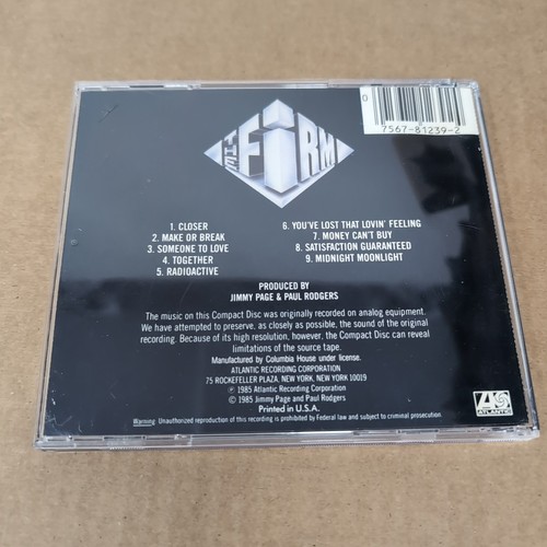 THE FIRM Same s/t OOP 1985 US CD album Jimmy Page Paul Rodgers - Foto 2 di 4