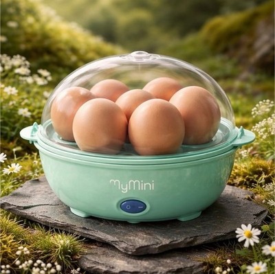 MyMini Premium Electric Egg Cooker Mint Green 7 Eggs Auto Shut-off Easy Clean