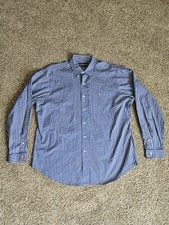 Polo Ralph Lauren Shirt Mens XL Blue Classic Fit Striped Long Sleeve Button Pony