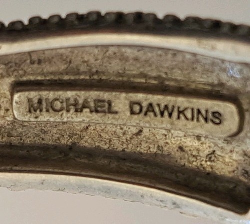 Michael Dawkins Sterling Silver STARRY NIGHT Hinged Cuff Bracelet 7" 43.5 grams - Picture 6 of 11