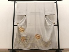 Heiwaya Kimono Luxury colored tomesode piece embroidery box flower pattern gold