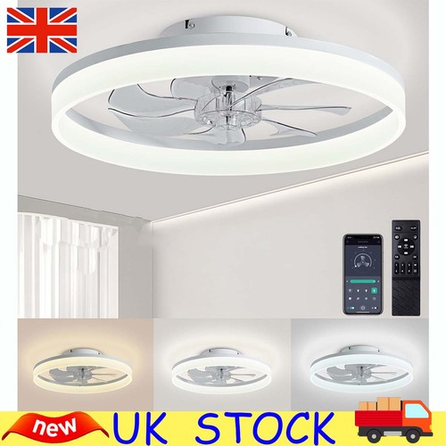 6 Speed Modern Ceiling Fan Chandelier Lamp Adjust Bright with Light LED & Remote