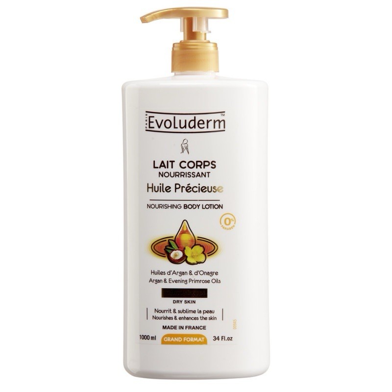 Evoluderm Argan oil Body Lotion 1000 mL Argan & Evening Primrose Oils DRY SKIN