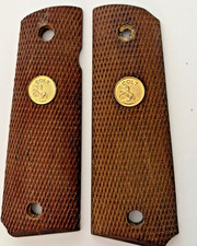 Colt Gold Medallion 1911 Walnut Checkered Full Size Grips Wscrews