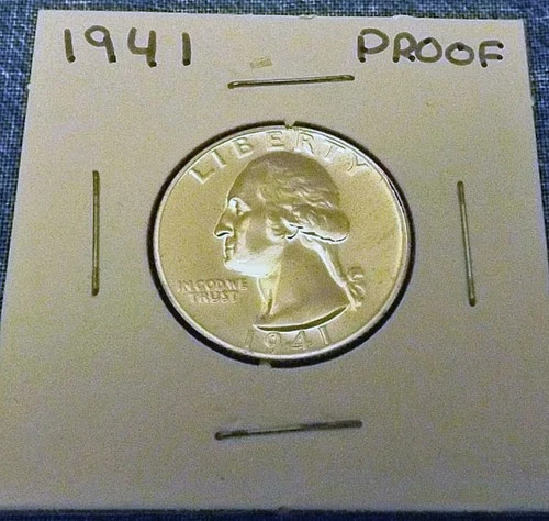 1941 Proof Washington Quarter Uncirculated 90% Silver GEM