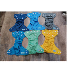 Alvababy Pocket Cloth Diapers Set of 6 w/ 10 Inserts One Size Multicolor
