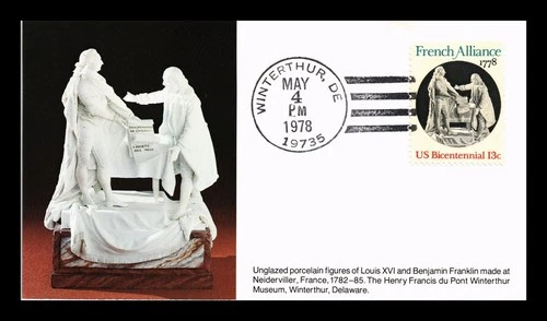 US CARD FRENCH ALLIANCE BICENTENNIAL FIRST DAY ISSUE SCOTT 1753 COVER SIZE