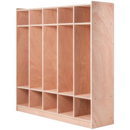 Coat Locker 5-Section Daycare Cubby Coat Rack 5 Hooks and Storage Boxes - Picture 8 of 12