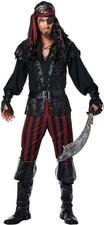Pirate Men Costume Plundering Rogue Boot Covers Head Tie Halloween 01353