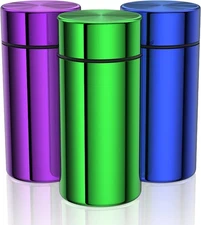 Portable Aluminum Storage Jar 3-Pack,Airtight Smell Proof Container, Metal Water