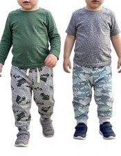 Boys Jogger Pants 2-Pack Graphic Print Drawstring Pull-On Elastic Waist