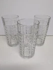 3 Vintage Anchor Hocking Vertical Laurel Leaf 15oz Highball Glasses~Lightly Used