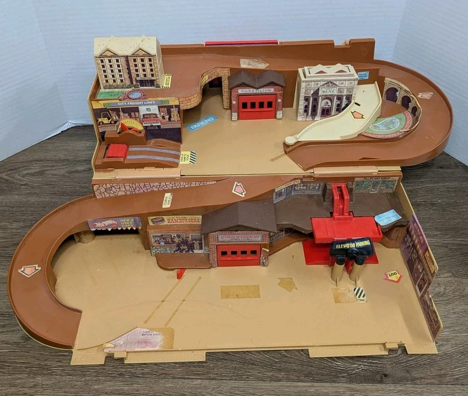 De colección Hot Wheels Sto N Go City Juego Mattel Matchbox 1979 Estuche de Transporte Foto 2 de 4