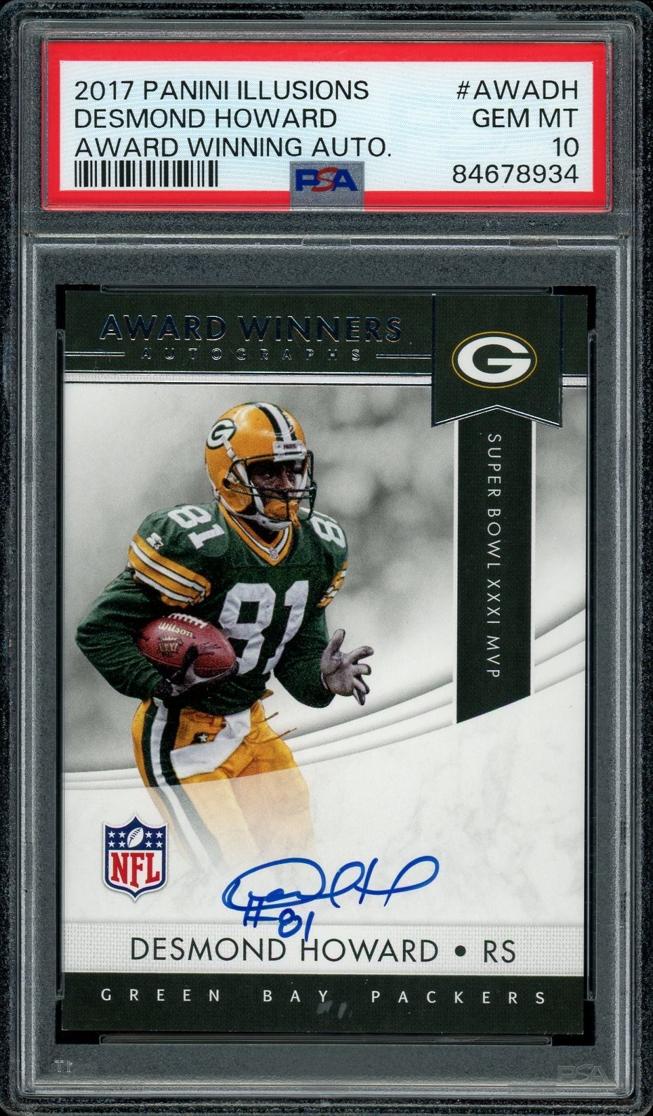 2017 Panini Illusions - Desmond Howard Award Winners Auto - PSA 10 - POP 1 view 1
