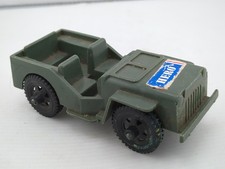VINTAGE TIM-MEE TOYS PLASTIC GREEN ARMY GENERAL HERO JEEP 5"