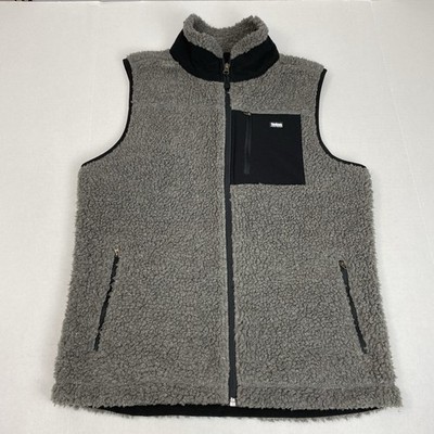 Teton Gravity Research Vest Men s M Gray Fleece Full Zip Pockets